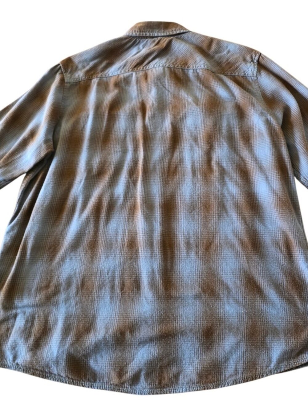 Roebuck & Co Heavy Flannel Shirt Mens XL Brown Plaid Workwear Button Up Cotton - Picture 3 of 13